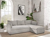 BUDWING Orlando Canapé Convertible d'angle Lit Chaise Longue Coffre Réversible Droite et Gauche Beige