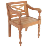 tidyard Lot de 2 Chaises Batavia de Jardin en Bois d'Acajou Massif Marron Clair 58x50x82 cm