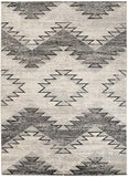 Tapiso Ethno Tapis Salon Chambre Jeunes Crème Gris Motif Ethnique Aztèque Géométrique Zigzags Moucheté Doux 300 x 400 cm