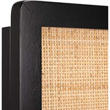 Meubletmoi Tête de lit en Bois Noir et cannage de rotin Longueur 100 cm - Tropic 9500