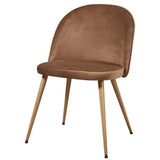 Chaise de Séjour Scandinave velours,Taupe, 47cm x 77cm x 50cm, Lot de 4