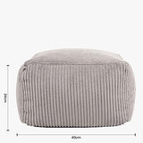 Icon Pouf en Velours Côtelé Theo, Tabouret Pouf de Salon, Repose-Pieds Gros