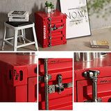Creative Table Basse De Style Industriel Container Casier De Fer Art Canapé Table En Métal Table D'appoint Table D'angle Table De Téléphone Chambre Chambre Table De Chevet Décoration Meubles,Rouge