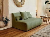 Lisa Design - Onyx - canapé modulable d'angle Droit 5 Places - en Tissu - Vert Sauge