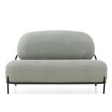 XZKHL Modern Accent Fabric Chair Einzelsofa Bequemer gepolsterter Sessel Wohnzimmermöbel, Keine Armlehne Schmiedeeisengestell, Pebble Design, Rosa, Einzelposition, Grün, Doppelplatz