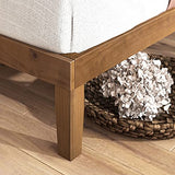 ZINUS 30 cm Alexia Sommier plateforme en bois avec tête de lit | Base solide en bois | Support à lattes en bois | Facile à monter | Rangements sous le lit | 140 x 190 cm | Pin rustique