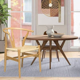 AMAZWI Moderne Chaise Salle Manger Bois Naturel,Réplique Chaise Wishbone,Chaise Latérale Élégante Chaises à Manger