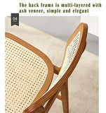 ZNMDOK Tabouret Haut en Bois Massif ， Chaise Simple chez l'habitant, de Bar à la Maison, indonésienne rotin véritable avec Dossier, Dossier Solide et sans Odeur(2 pièces), 40*42*109cm