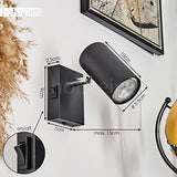 hofstein Applique mural Javel, lampe en métal noir/chrome, luminaire peuvent être orientées idéal dans un séjour moderne, disposent d'un interrupteur, 1 x GU10, ampoule(s) non incluse(s)