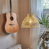 QTWW Abat-Jour Plafonnier Abat-Jour Plafonds Abat-Jour Gris Abat-Jour pour Lumières Panier d'escalier Osier Moderne Crème Osier Rotin Panier Style Plafonnier Suspension Abat-Jour