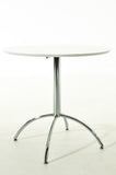 CLP Table de Bistro Ronde MARVILLE Ø 80 cm Hauteur de 75 cm Piètement en Métal Stable I Plateau de Table en Bois MDF I Table de Terrasse et Balcon Ronde Blanc
