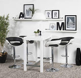 AC Design Furniture Jack Tabourets de Bar Lot de 2, H: 104 x l: 54,5 x P: 48,5 cm, Blanc/Noir/Chrome, Faux Cuir/Métal, 2 pc
