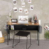 HOOBRO Bureau, Table à Dessin, Table Informatique, Table d’étude avec Dessus Inclinable, avec Pochette de Rangement Amovible et Étagère, Bandes Antidérapantes, Stable, Montage Facile EBF55DN01