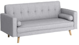 Menzzo Canapé Convertible scandinave Slow Lit, Tissu, Gris Clair, 186 x 75 x 89 cm