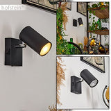 hofstein Applique mural Javel, lampe en métal noir/chrome, luminaire peuvent être orientées idéal dans un séjour moderne, disposent d'un interrupteur, 1 x GU10, ampoule(s) non incluse(s)