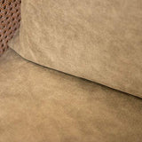 Amadeus Fauteuil Christie cannage et Cuir, Brown, Unique
