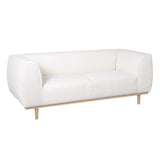 Miliboo Canapé scandinave 2-3 Places en Tissu Effet Laine bouclée écru et Bois Clair Morris
