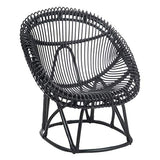 Paris Prix - Fauteuil Design en Rotin Margot 86cm Noir