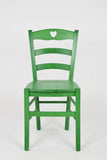 Tommychairs - Set 2 Chaises Cuore pour la Cuisine, Bar et la Salle à Manger, Structure en Bois et Assise en Bois Coleur Aniline Verte