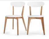 ACTUAL DIFFUSION Vintage 2 Chaises Blanches et Chêne, Blanc, 52x45x80 cm