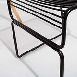 KOSMI.FR - Lot de 2 Chaises Noires Mates métal à barreaux Style Industriel FRIOUL