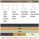 HENG FENG Toile Solaire Voile d'Ombrage Triangulaire 5 x 5 x 5m HDPE Anti UV Ombrager pour Extérieur Jardin Terrass Couleur Beige