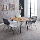 IDIMEX Lot de 4 chaises Alicante pour Salle à Manger ou Cuisine au Design Retro avec accoudoirs, Coque en Plastique Noir et 4 Pieds croisé en métal laqué Noir