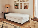 Lisa Design - Rune - canapé d'angle Droit - 4 Places - avec Pouf d'appoint - en Tissu Bouclette - Blanc