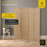 LW Collection Paravent 4 Panneaux Marron 170x160cm - Paravents de Chambre à Coucher - cloison