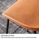 FIONAT Tabouret de Bar avec Repose-Pieds Et Dossier Chaises de Bar en Cuir PU Noir Jambes en Métal Vintage Rétro Petit Déjeuner Tabourets de Bar pour Comptoir Sièges de Cuisine Hauteur 65 Cm