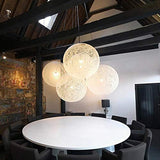 ✨Modern barre de personnalité treillis osier rotin Globe boule Style plafond pendentif lumière abat-jour créatif, café-restaurant, chambre, restaurant simple décoration éclairage (White, 30cm)