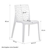 Homestyle4u 2465 Lot de 2 chaises de jardin empilables en plastique Blanc Résistant aux intempéries