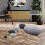 VERCART Gros Coussin de Sol Créatif Rond, énorme Pouf de Décoration pour Salon Terrasse, Coussin Decoratif 3D Imitation Pierre, Mélange de Gris Clair et Foncé 6 Pièces