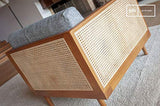 pib Fauteuil en Bois et cannage starheim - Bois Massif, Grand Confort d'assise, Association Facile, Finition Vernie | Un Fauteuil atypique au Magnifique cannage - Brun Noisette (L85 x H79 x P83 cm)