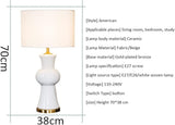 Lampe de Table Lampe de Chevet Lampe De Table en Céramique Américaine Lampes De Table Blanches avec Abat-Jour en Tissu pour Lampe De Chevet De Décoration De Chambre Lampe à Poser