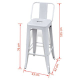 vidaXL 2 Tabourets de Bar Hauts Blanc Chaise de Bar Haute Tabourets Bar Mobilier de Bar