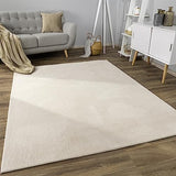 Paco Home Tapis Salon Chambre Adulte Poils Ras Boho Motif Scandinave Uni, Dimension:160x220 cm, Couleur:Beige