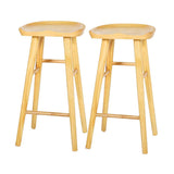 DJ Tabouret de Bar Chaise de Salle à Manger en Bois composée de 2 pièces, siège Ergonomique avec Tapis antidérapant pour Repose-Pieds - Balcon du comptoir du café, Couleur Bois (39 * 40 * 75cm)