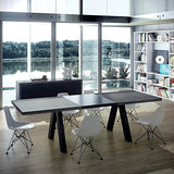 Paris Prix - Temahome - Table De Repas Extensible apex 200-250cm Béton & Noir Mat