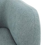 AltoBuy Marvel - Fauteuil Club Tissu Bleu Clair Pieds Bois
