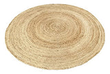 HAMID Tapis Jute Naturel, Jute Alhambra Rond, Tressé à la Main, Tapis 100% Fibre de Jute pour Salon, Chambre, Décoration (Naturel, 150x150cm)