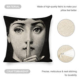 Lina Cavalieri Housse de coussin décorative en lin artificiel, œil personnalisé, comprend uniquement une taie d'oreiller (45 x 45 cm) A19