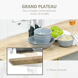 Table à manger design industriel grand plateau dim. 120L x 60l x 75H cm pieds métal noir en épingles MDF aspect chêne clair