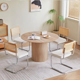 Chaises Salle Manger Lot 2, Chaise Blanche Chaises de Cuisine Tapissées avec Dossier en Rotin, Lot de Chaise en Rotin avec Base en Acier pour Cuisine Salon Chambre à Coucher