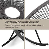 blumfeldt Roqueta Chaise à Bascule - Retro-Design, Housse en Maille de 4mm, Matériau du Cadre: Acier thermolaqué, résistant aux intempéries, Gris