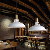 TOKIUS Suspension Lustre Industrielle Vintage Luminaire Plafonnier E27 Salon Abat-jour Plafond en Métal Rétro Style Nordique Design Câble Réglable (Blanc, 1pcs)