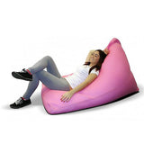 Beanbag Pouf Lounge Triangle Cuir synthétique XL 160 x 120 cm Beige