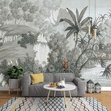 YFXGSTLI Tropical Feuilles De Banane Murale Papier Peint Paysage pour Salon Salle D'Étude Photo Papier Peint Peintures Murales W350xH256cm