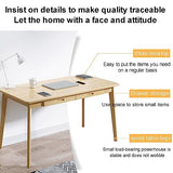 HczioN Bureau en Bois avec 2 tiroirs, Poste de Travail pour Bureau à Domicile, Bureau d'ordinateur Simple, Table de Travail PC, Table de Travail Robuste pour Chambre à Coucher et Bureau (80 x 50 x
