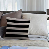HGOD DESIGNS Housses de Coussin Noir Blanc Rayé Taies d'oreillers Maison Décoration Pour Hommes Femmes Garçon Fille Chambre Salon Canapé Voiture Coussins Oreillers 45 x 45 cm